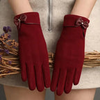ZAYNA Bowknot Touchscreen Winter Gloves — Warm & Elegant