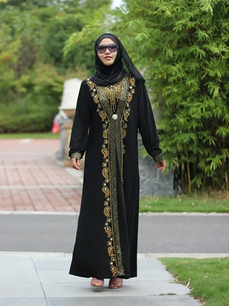 Abaya Zahria — Long Dress with Pearls & Sequins Elegance Edition