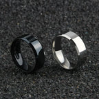ZAYNA Matte Black Stainless Steel Band — Wedding & Fashion Ring