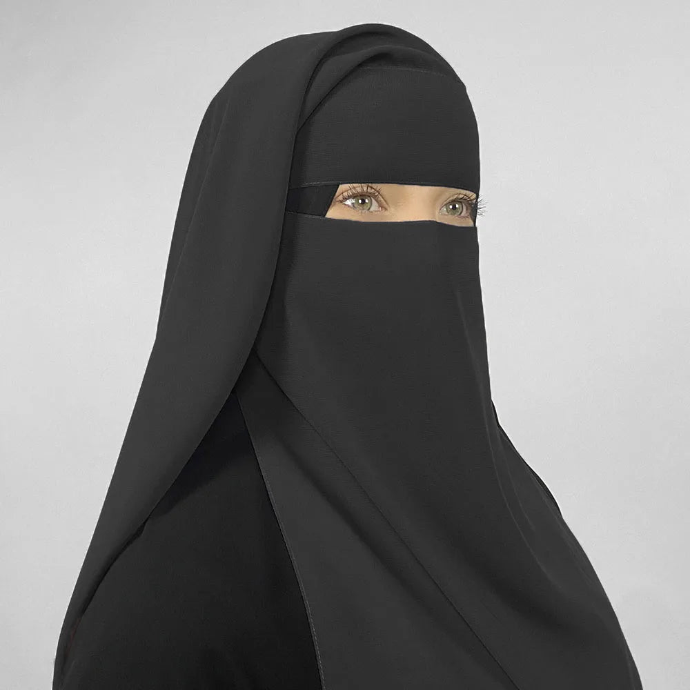 Niqab Qamar Long — Premium Fabric with Rounded Back