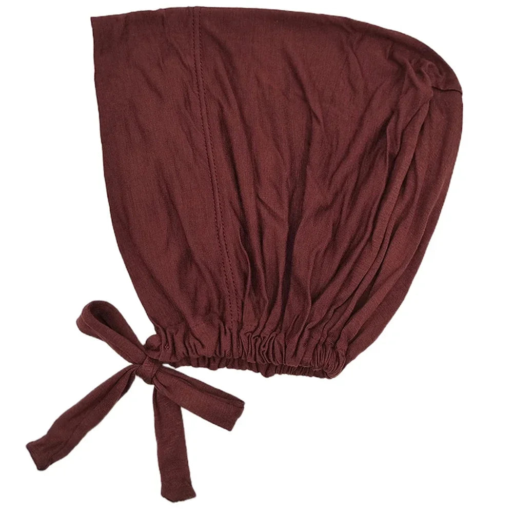 ZAYNA Modal Turban Hijab Cap — Rope-Adjustable Inner Bonnet