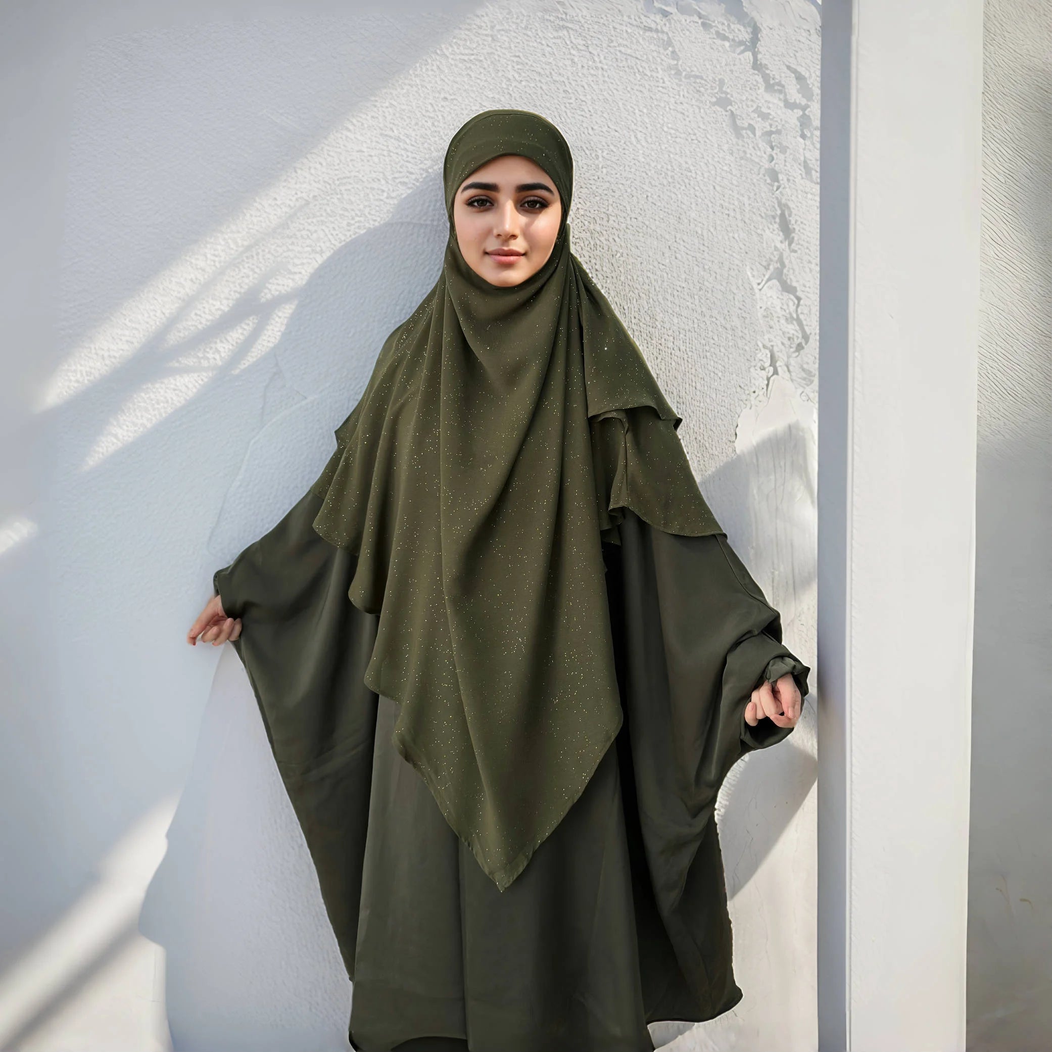 Khimar Eclat Doux — 2 Light Veils (Overhead), Irregular Hem
