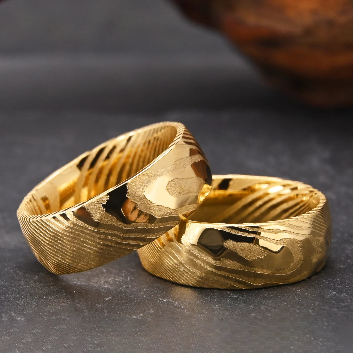 ZAYNA Damascus Steel Ring — Artisan Wedding Band