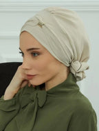 ZAYNA Instant Turban Hijab — Solid Cotton Blend Ready-to-Wear Cap