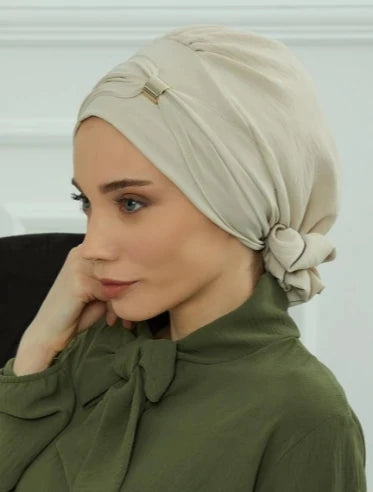 ZAYNA Instant Turban Hijab — Solid Cotton Blend Ready-to-Wear Cap