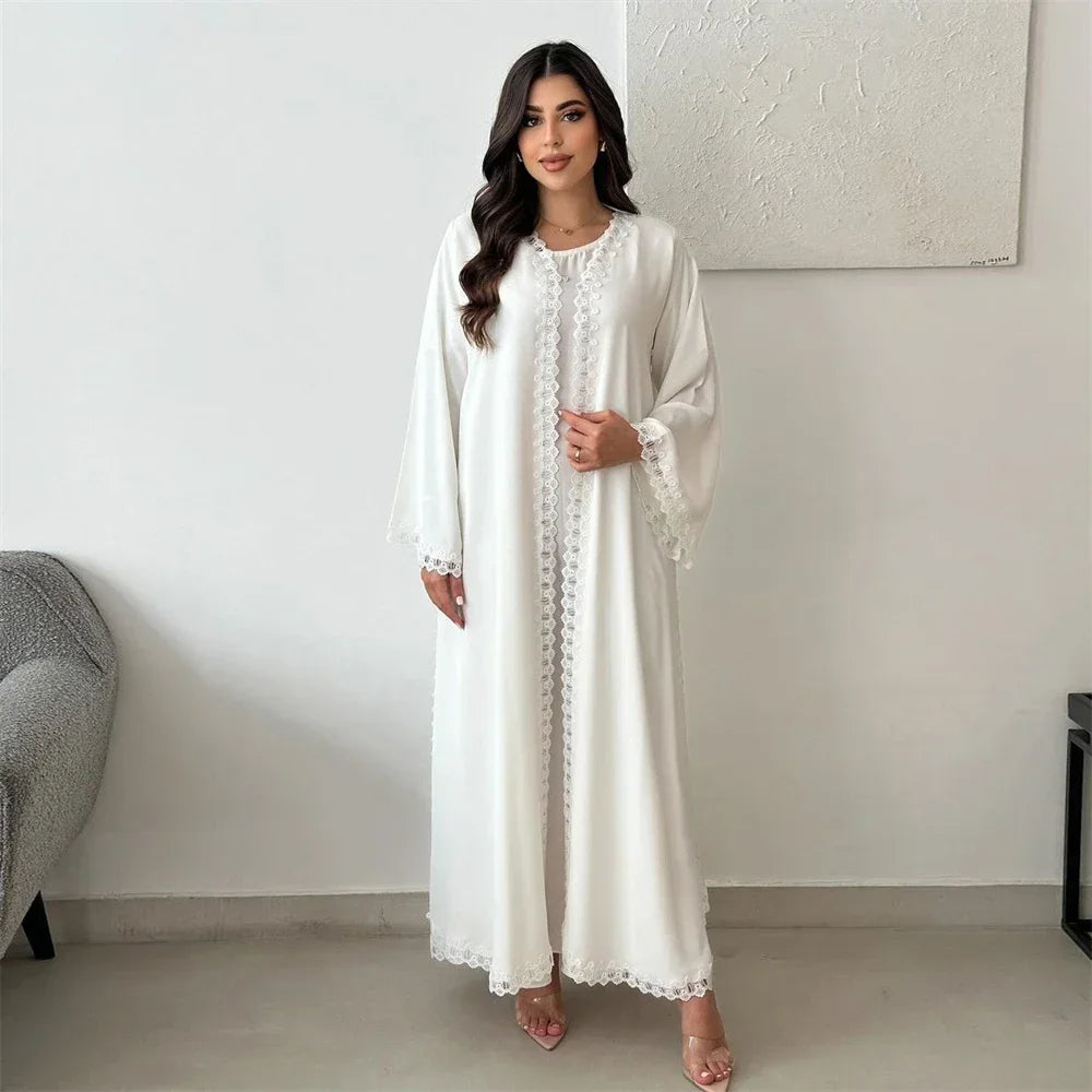 Abaya Aya — White Lace Kimono Deluxe Edition