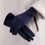 ZAYNA Suede Touchscreen Winter Gloves — Thick & Warm