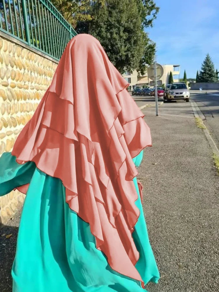Khimar Safaa 3-Layers — Long, Opaque & Flowing