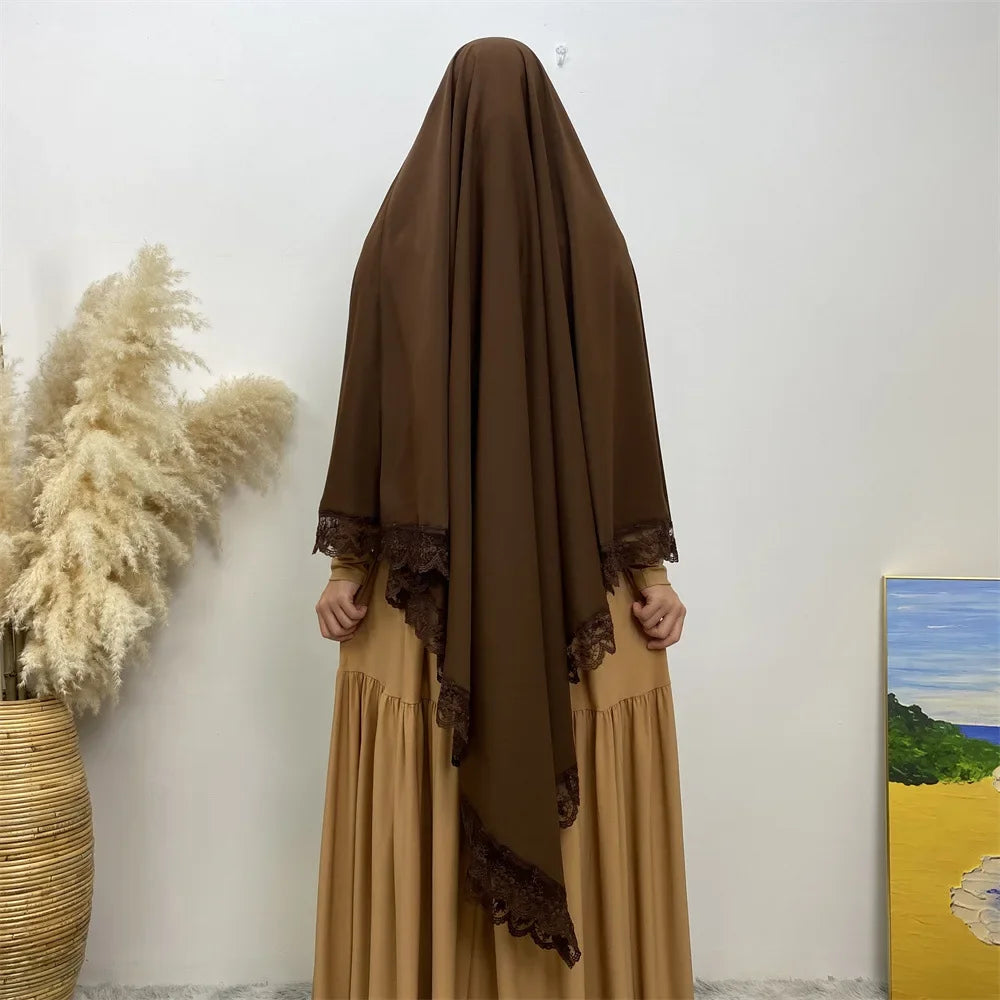 Khimar Nida Lace — Fine Embroidery (Overhead)