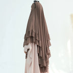 Khimar Maïssa XL — 2 Muslin Veils with Ruffles (Extra-long)