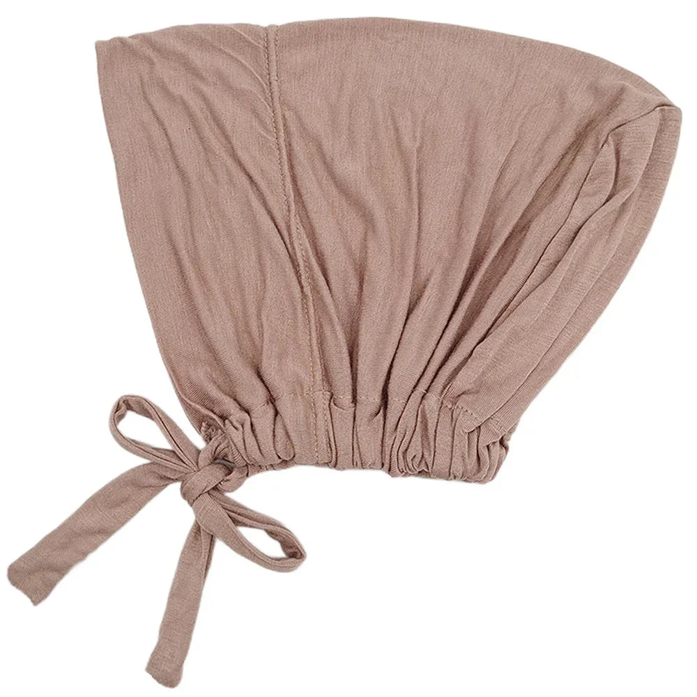 ZAYNA Modal Turban Hijab Cap — Rope-Adjustable Inner Bonnet