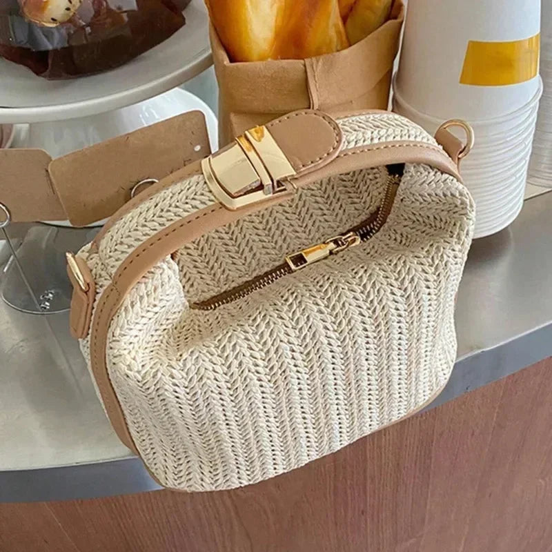 Mini Dune — Woven Bucket Basket (Shoulder Strap & Handle)