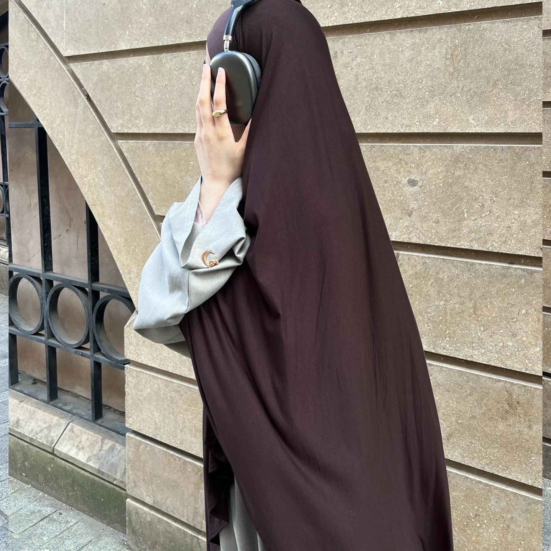 Hijab Nawal Stretch – Long jersey, opaque (overhead)