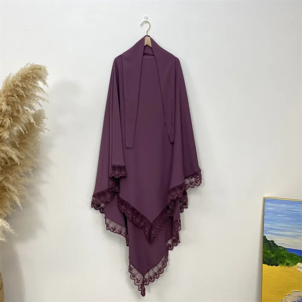 Khimar Nida Lace — Fine Embroidery (Overhead)