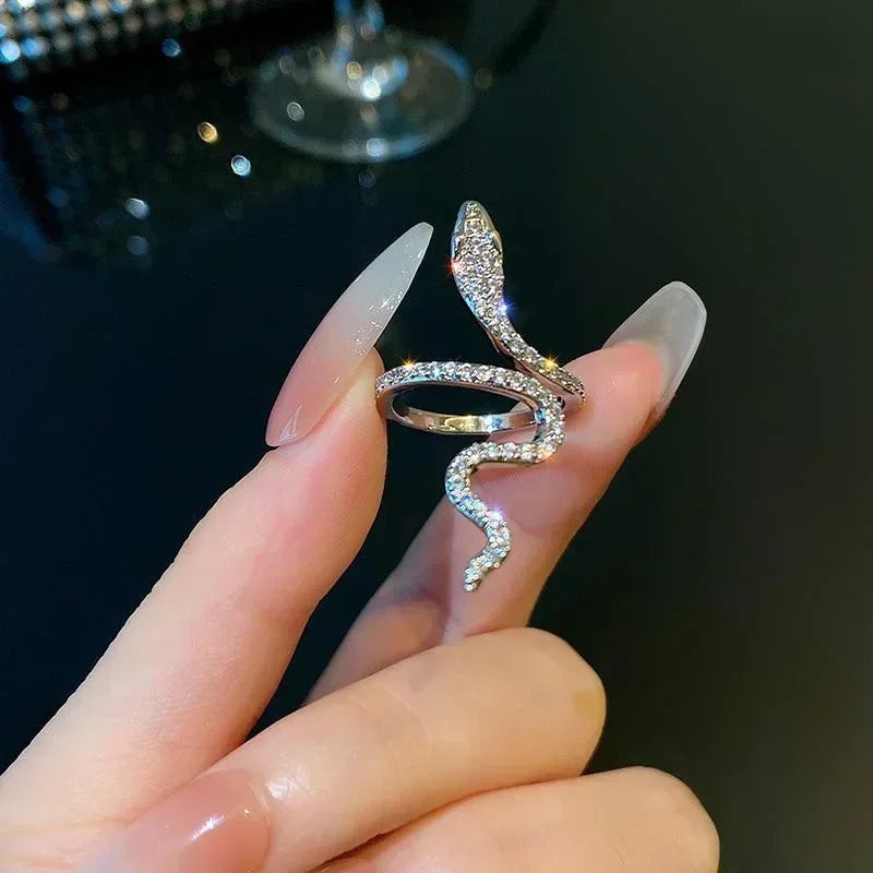 ZAYNA Snake Ring — Adjustable Punk Statement Jewelry