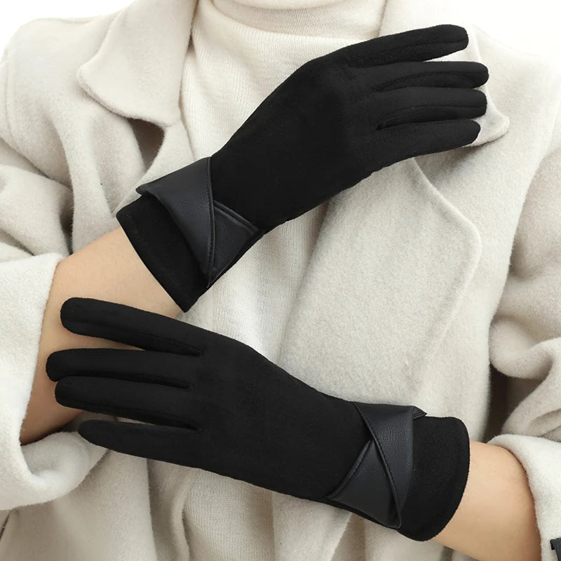 ZAYNA  Bow Touchscreen Winter Gloves — Elegant & Cozy