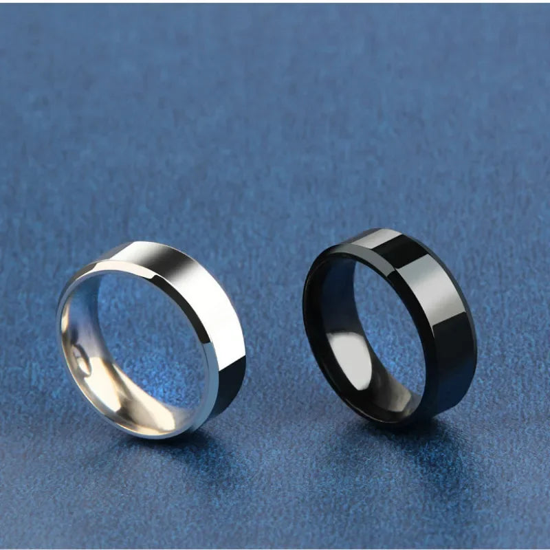 ZAYNA Matte Black Stainless Steel Band — Wedding & Fashion Ring