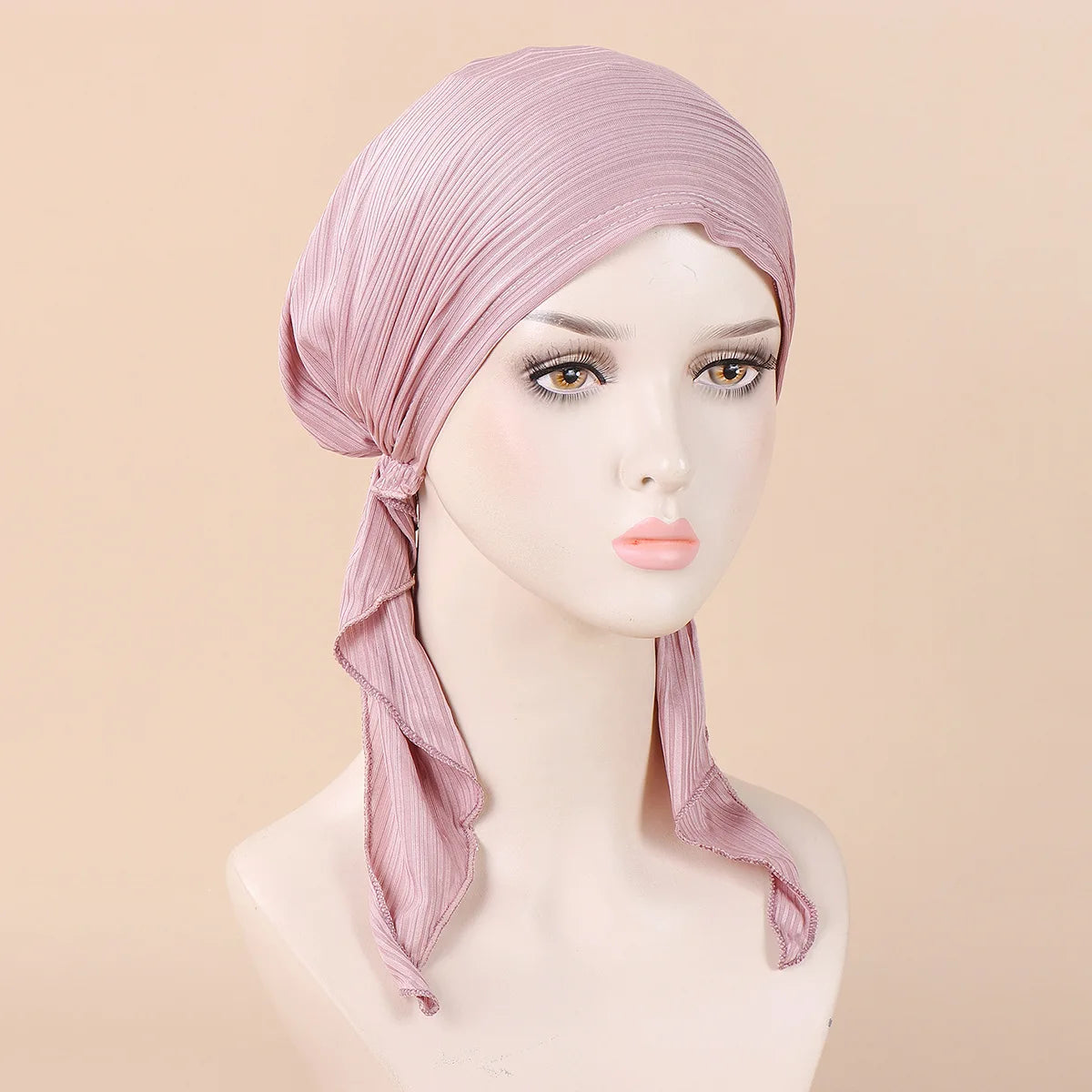 VigoAnne Solid Hijab Prayer Hat — Breathable Elastic Turban